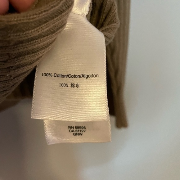 DKNY BEIGE Ribbed 100% Cotton Sweater Size Large - Picture 12 of 13